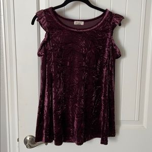 🌟Velvet Cold-Shoulder top🌟 Last Chance
